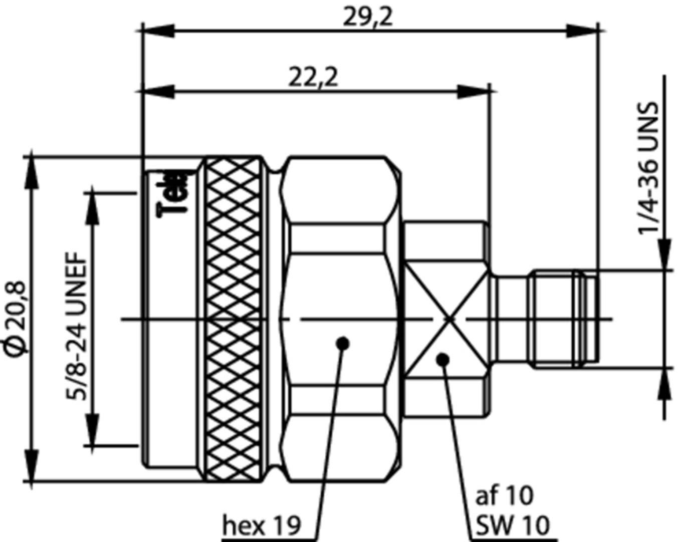 Telegärtner 100024220 100024220 Koax-Adapter N-Stecker - SMA-Buchse 1St.