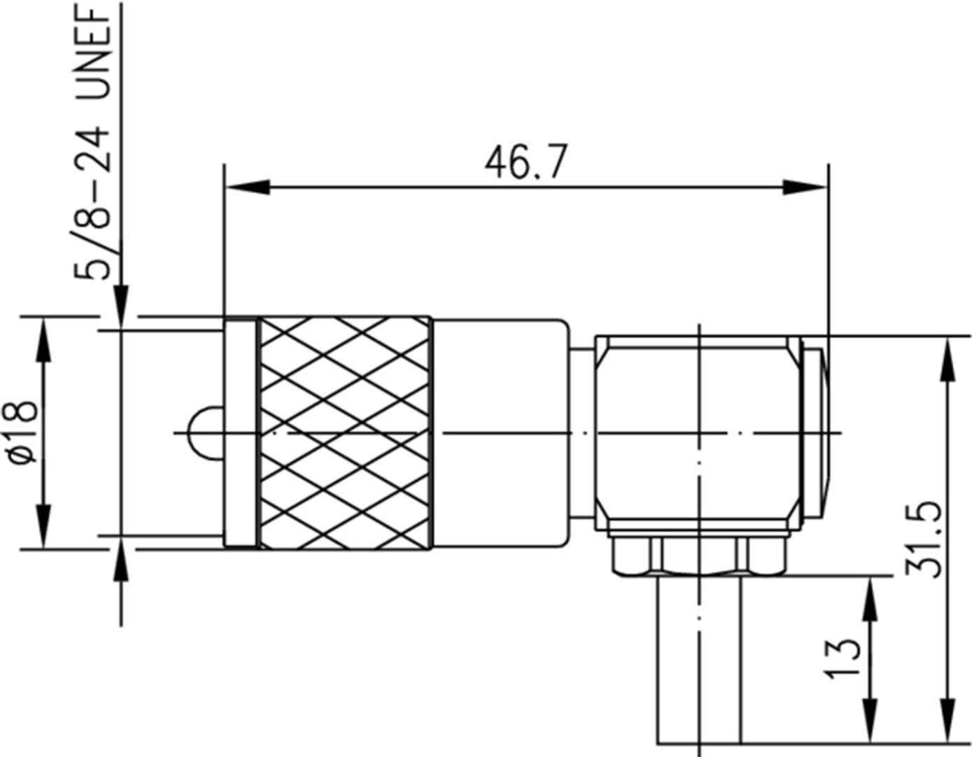 Telegärtner 100024338 100024338 UHF-Steckverbinder Stecker, gewinkelt 50Ω 1St.