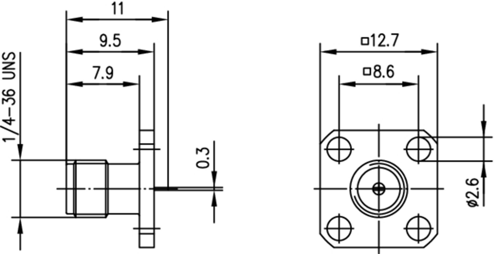 Telegärtner 100024713 100024713 SMA-Steckverbinder Flanschbuchse 50Ω 1St.