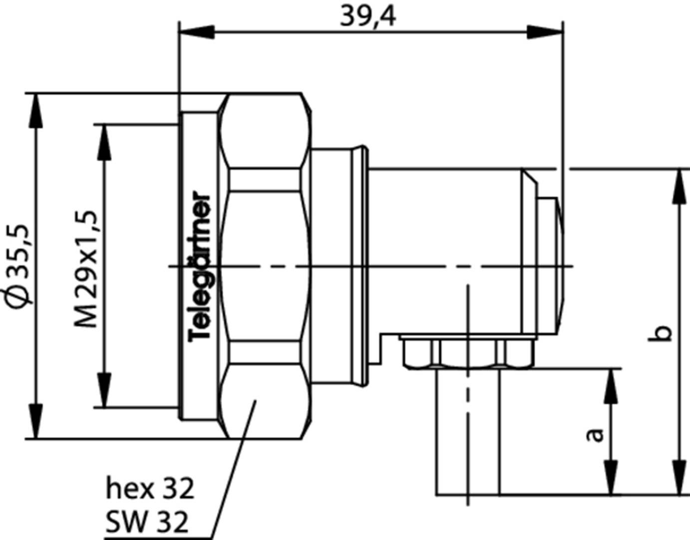 Telegärtner 100024403 100024403 7-16-DIN-Steckverbinder Stecker, gewinkelt 50Ω 1St.