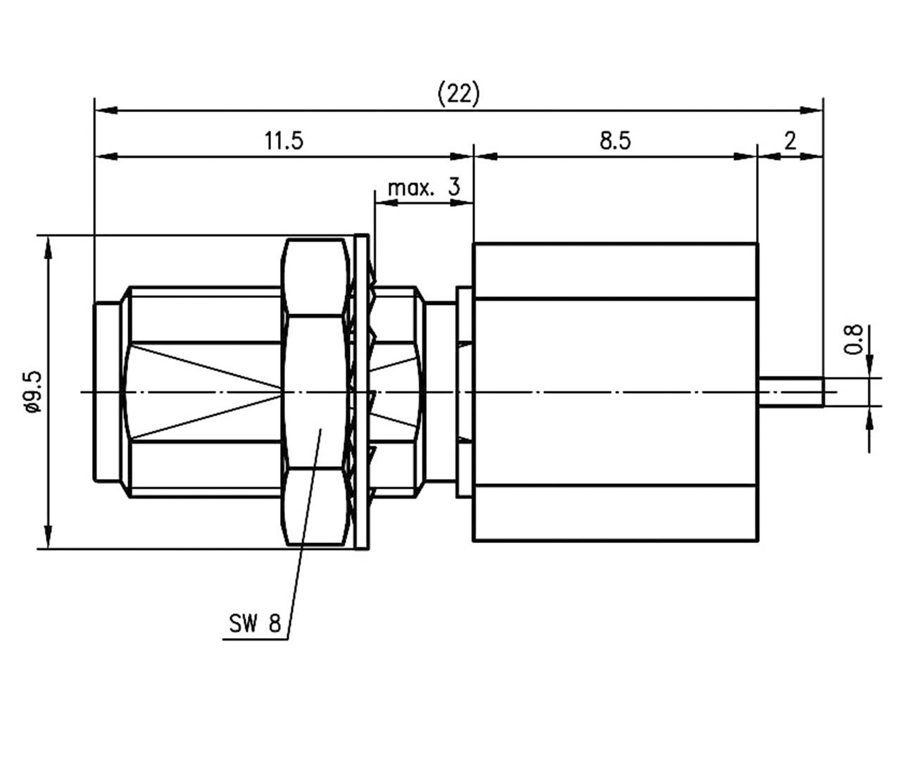 Telegärtner J01151A0451 J01151A0451 SMA-Steckverbinder Flanschbuchse 50 Ω 1 St.