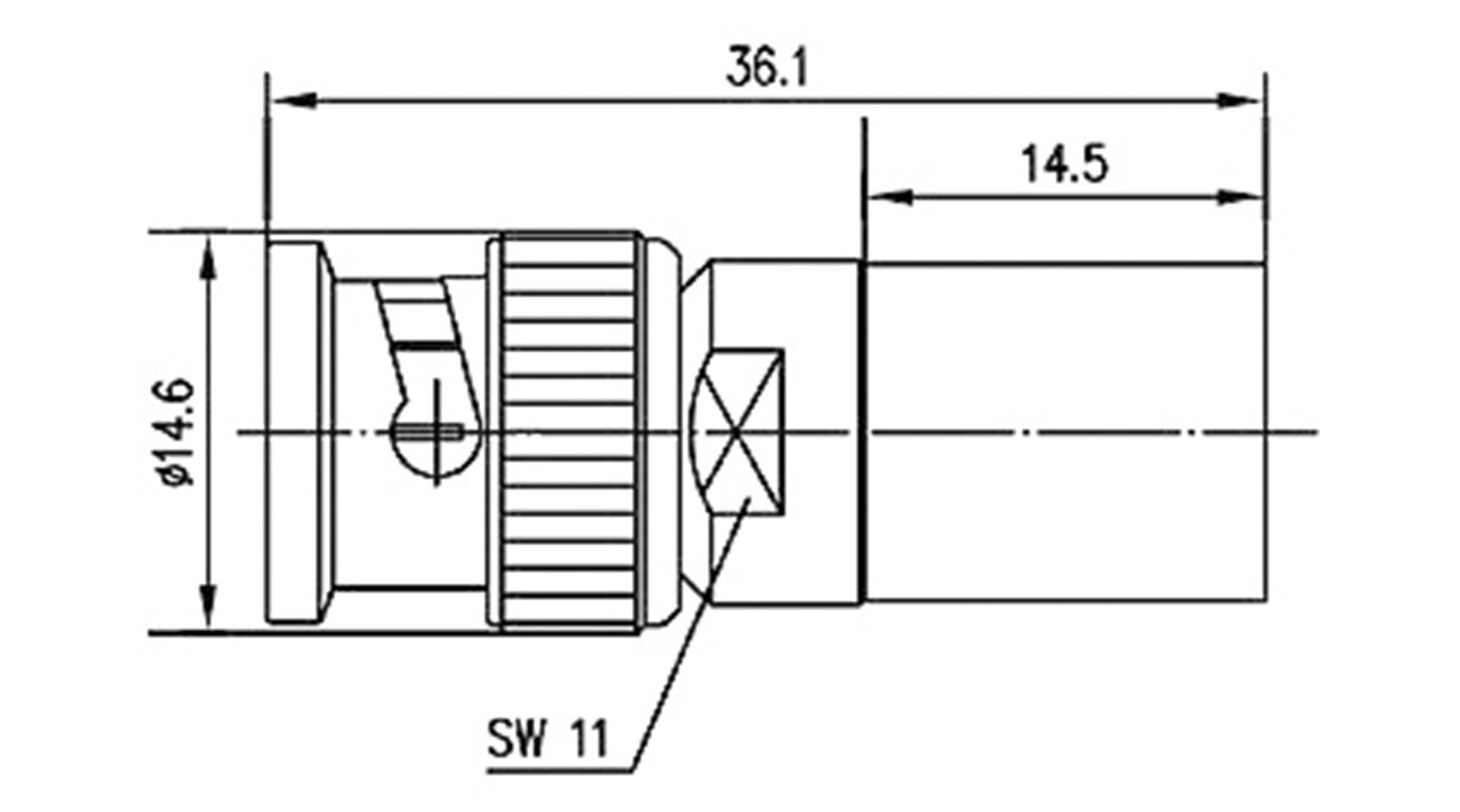 Telegärtner 100023320 100023320 BNC-Steckverbinder Stecker, gerade 50Ω 1St.