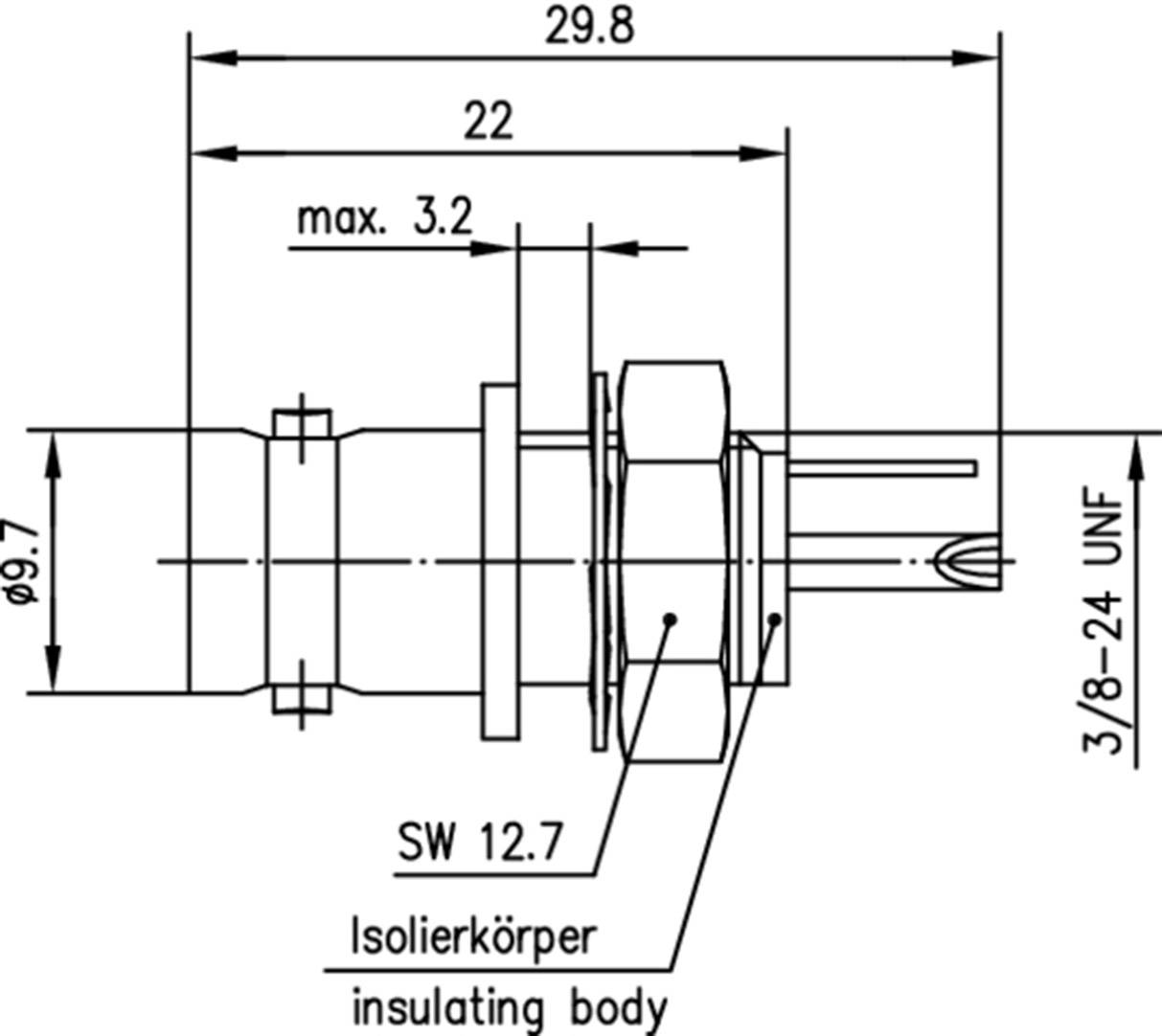 Telegärtner 100023432 100023432 BNC-Steckverbinder Buchse, Einbau 50Ω 1St.