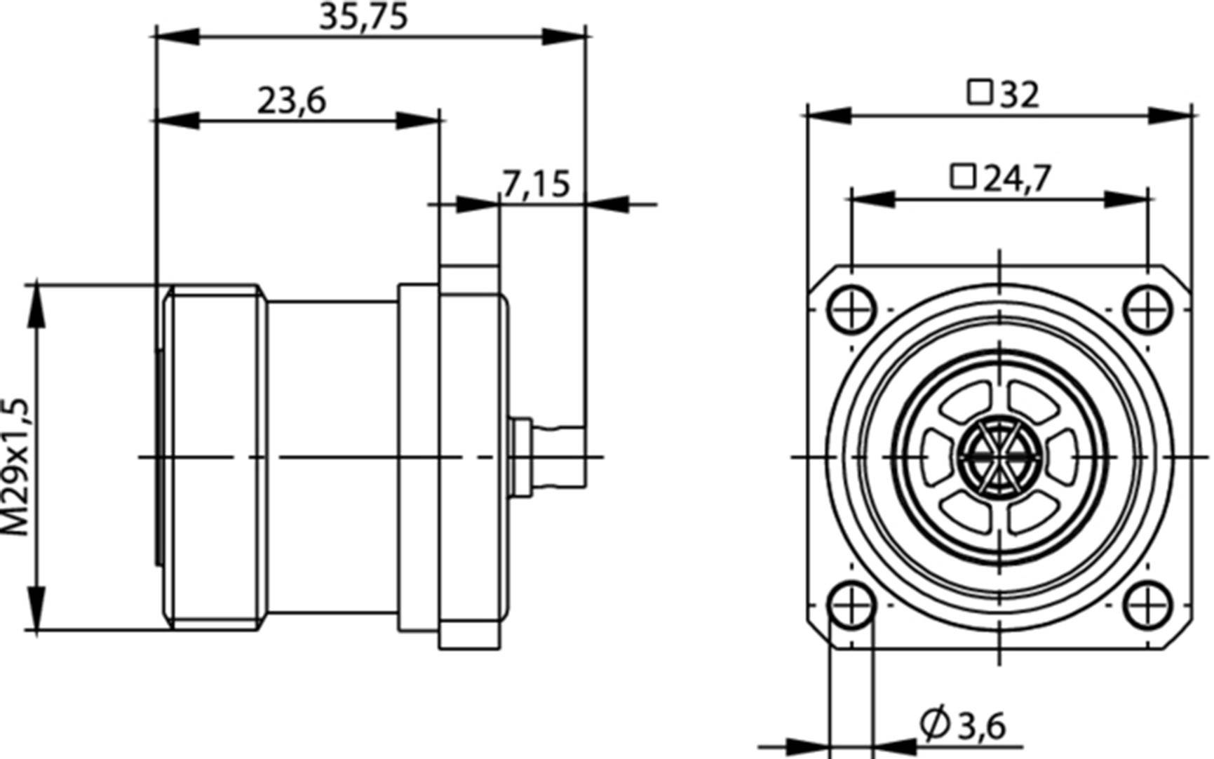 Telegärtner 100024497 100024497 7-16-DIN-Steckverbinder Buchse, Einbau 50Ω 1St.