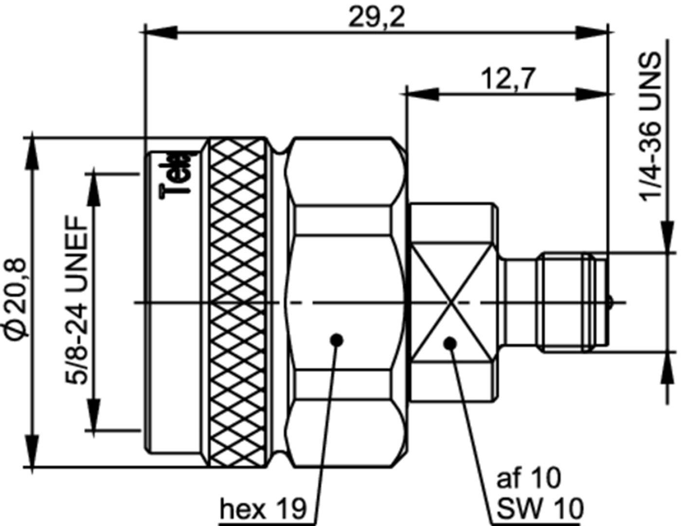 Telegärtner J01027R0001 Koax-Adapter N-Stecker - SMA-Reverse-Buchse 1St.