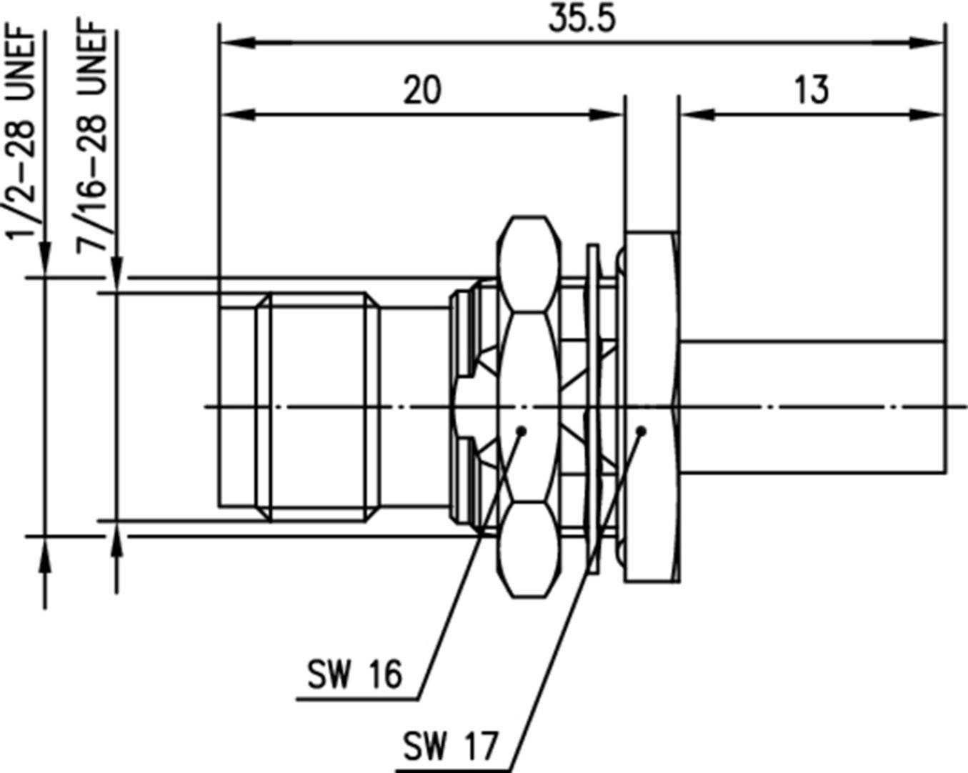 Telegärtner 100023823 100023823 TNC-Steckverbinder Buchse, Einbau 75Ω 1St.