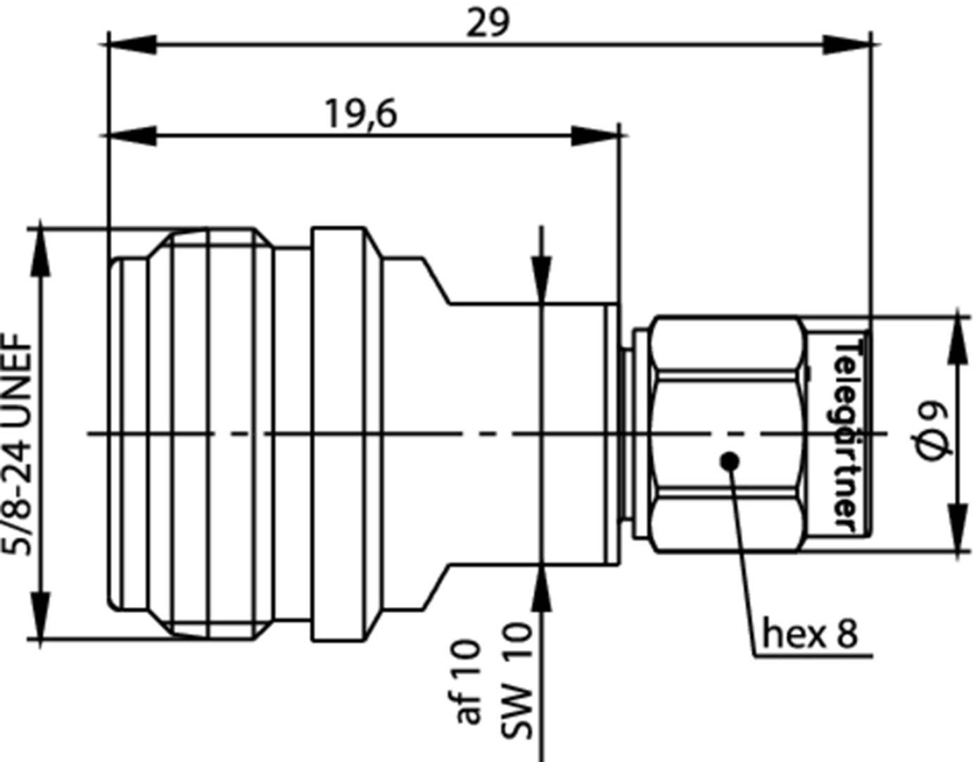 Telegärtner 100024215 100024215 Koax-Adapter N-Buchse - SMA-Reverse-Stecker 1St.