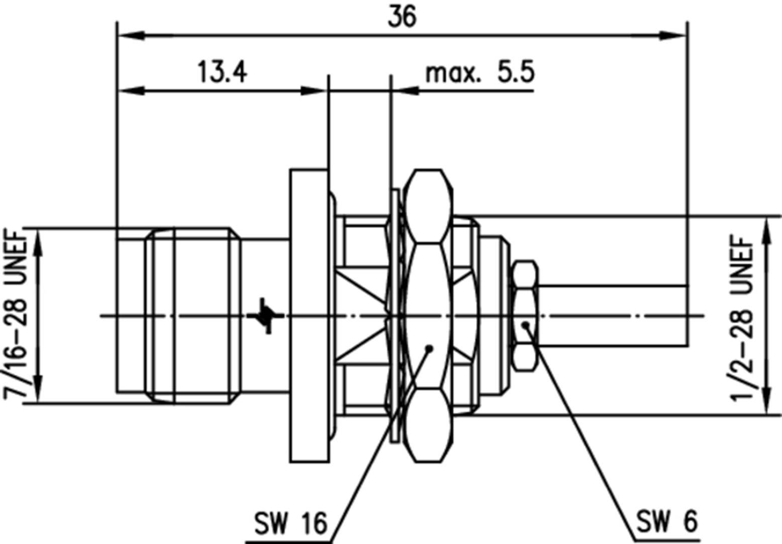 Telegärtner 100023770 100023770 TNC-Steckverbinder Buchse, Einbau 50Ω 1St.
