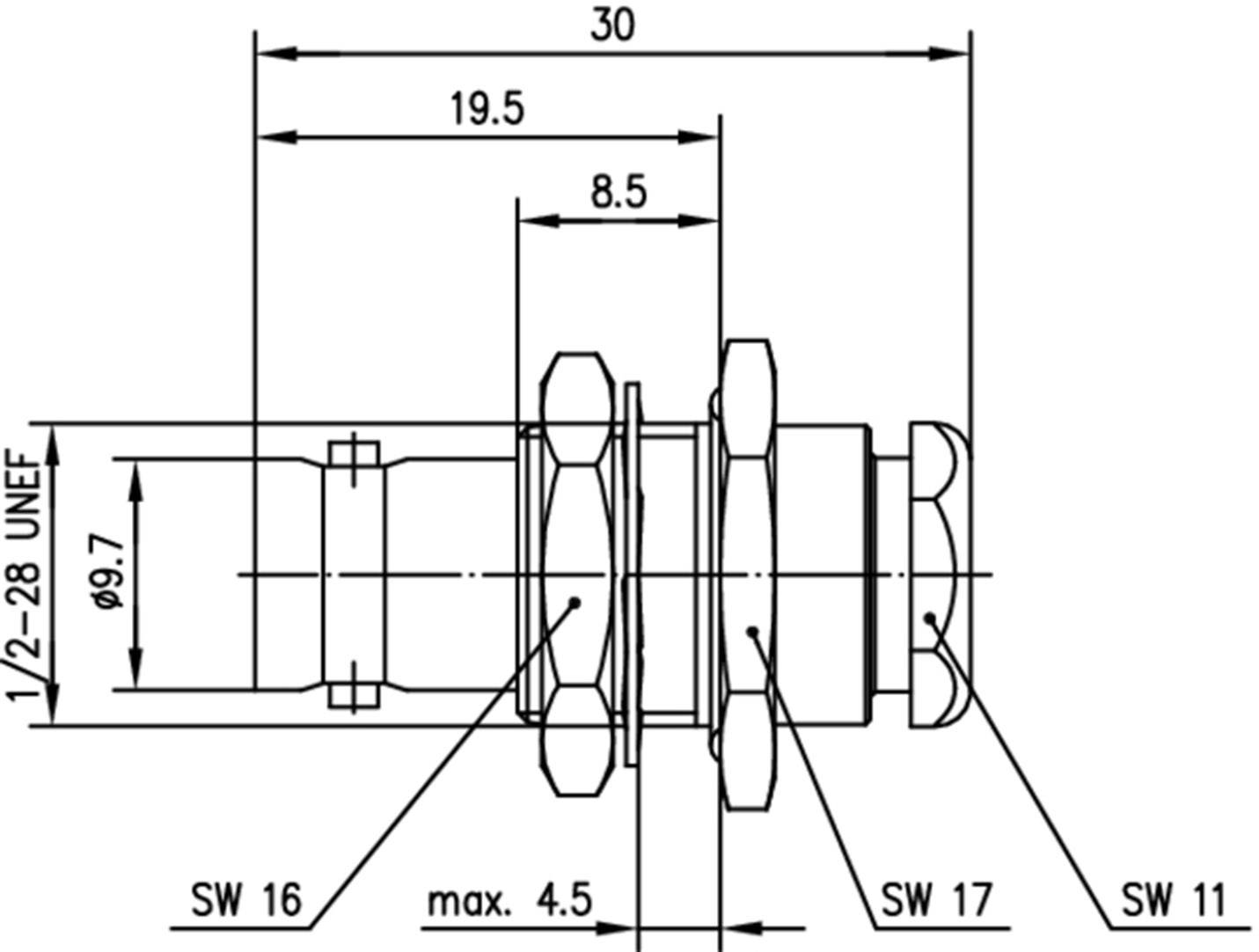 Telegärtner 100023406 100023406 BNC-Steckverbinder Buchse, Einbau 50 Ω 1 St.