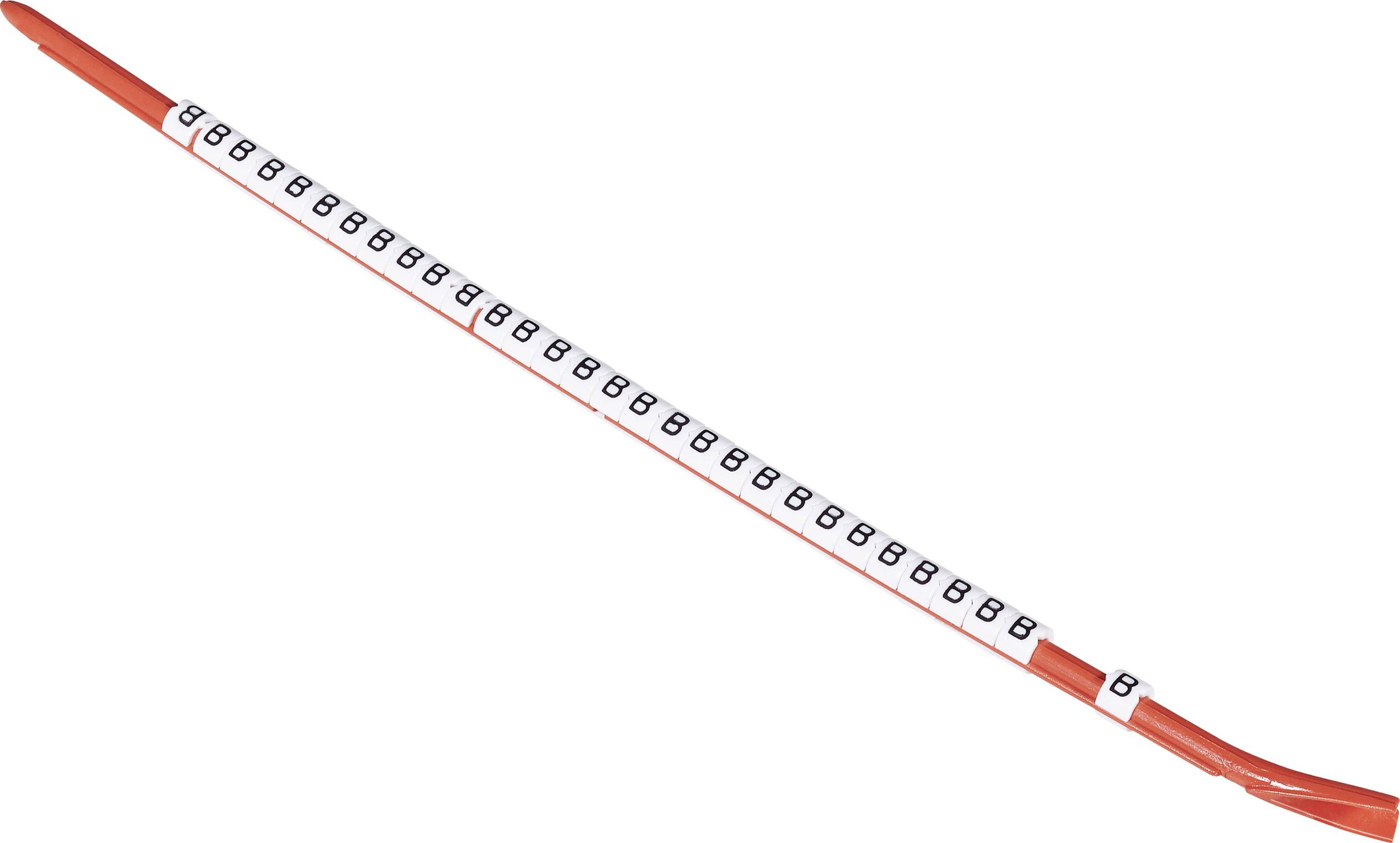 Rotes Kabel mit weißem Markierungsring, der mehrmals mit '8' beschriftet ist.
