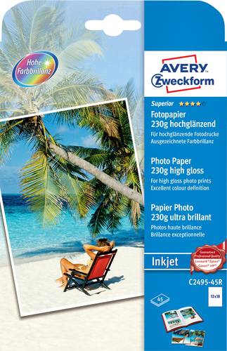 Avery-Zweckform Superior Photo Paper Inkjet C2495-45R Fotopapier 13 x 18cm 230 g/m² 45 Blatt Hochgl