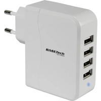 Basetech SUC-4900/4 SUC-4900/4 USB-Ladegerät Steckdose Ausgangsstrom (max.) 4900 mA 4 x USB Basetech SUC-4900/4 SUC-4900/4 USB-Ladegerät Steckdose Ausgangsstrom (max.) 4900 mA 4 x USB