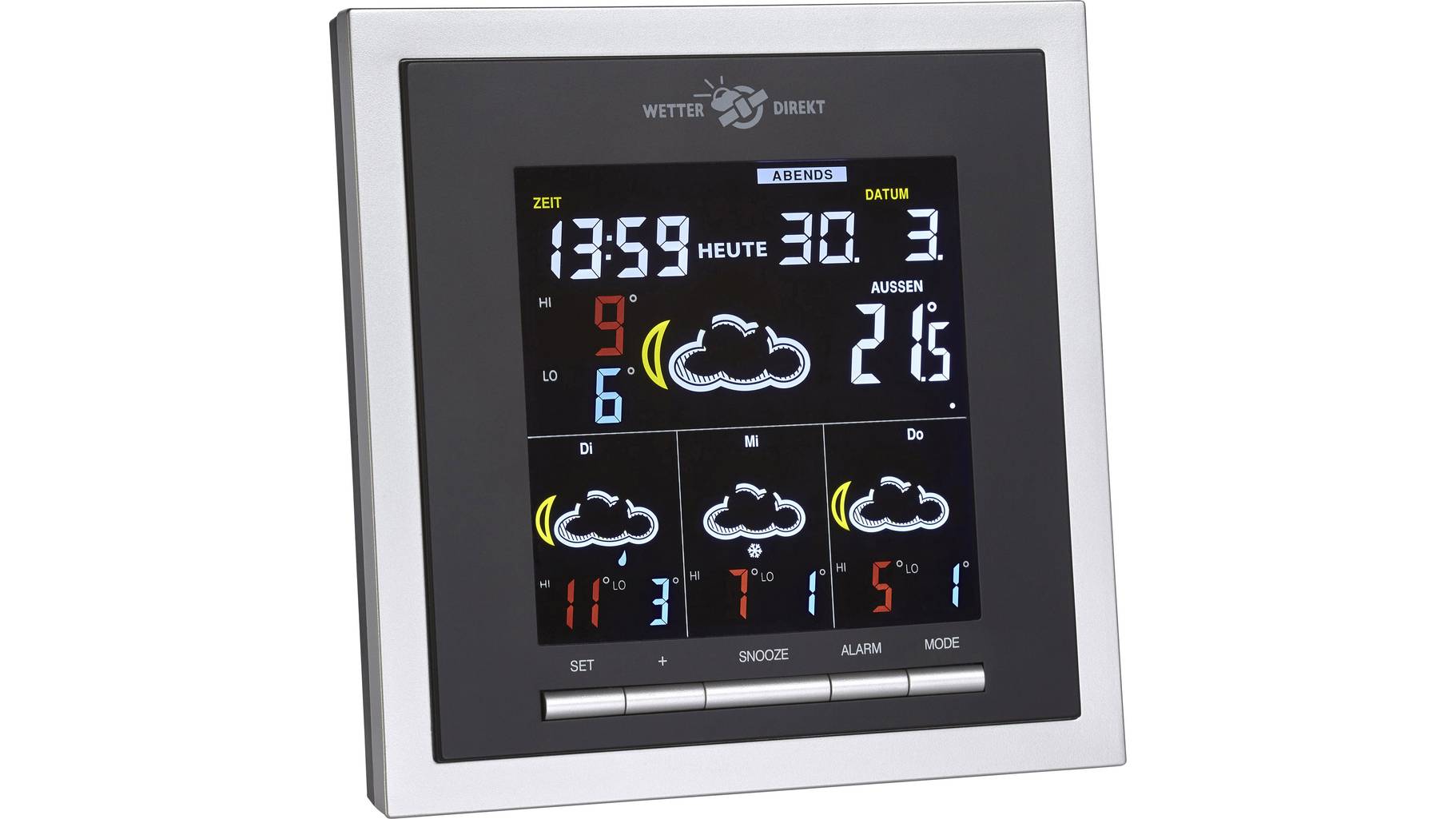 TFA Dostmann HELIOS COLOR 35.5057.IT Satelliten Wetterstation Vorhersage für 4 Tage wetterstation denver