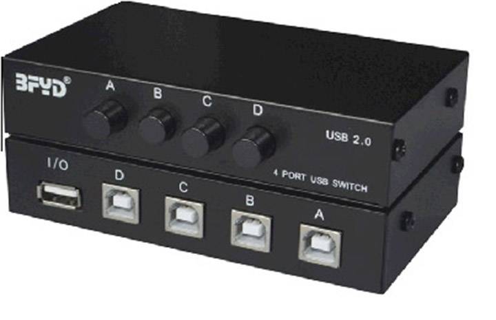 Renkforce 4 Port USB 2.0-Umschalter Schwarz