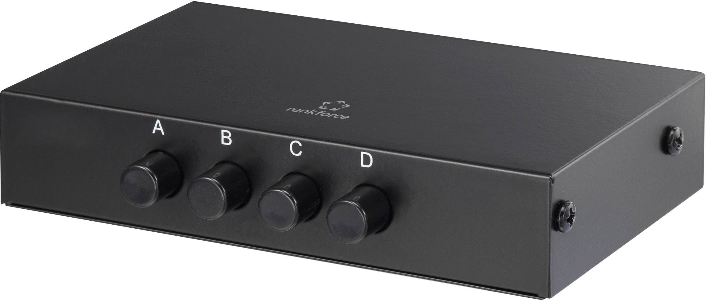 Renkforce 4 Port USB 2.0-Umschalter Schwarz