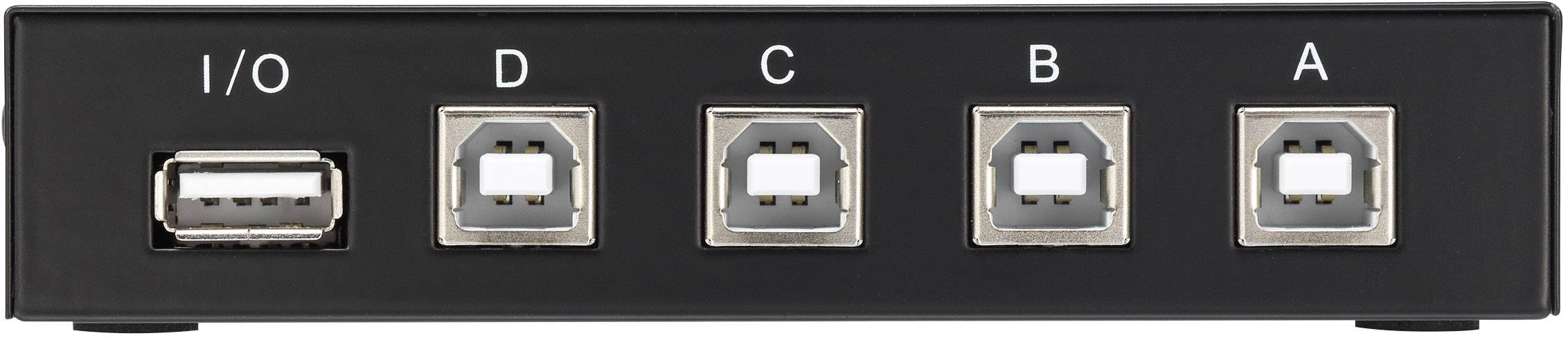 Renkforce 4 Port USB 2.0-Umschalter Schwarz