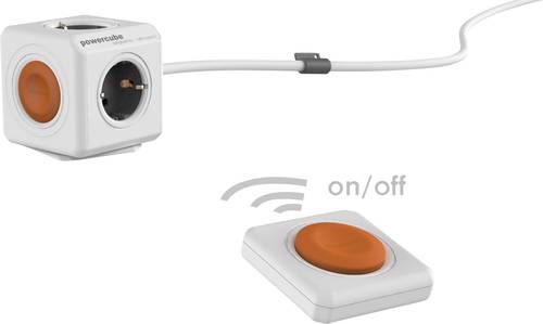 50430 Steckdosenwürfel 4fach Weiß, Orange Schutzkontakt 1St.