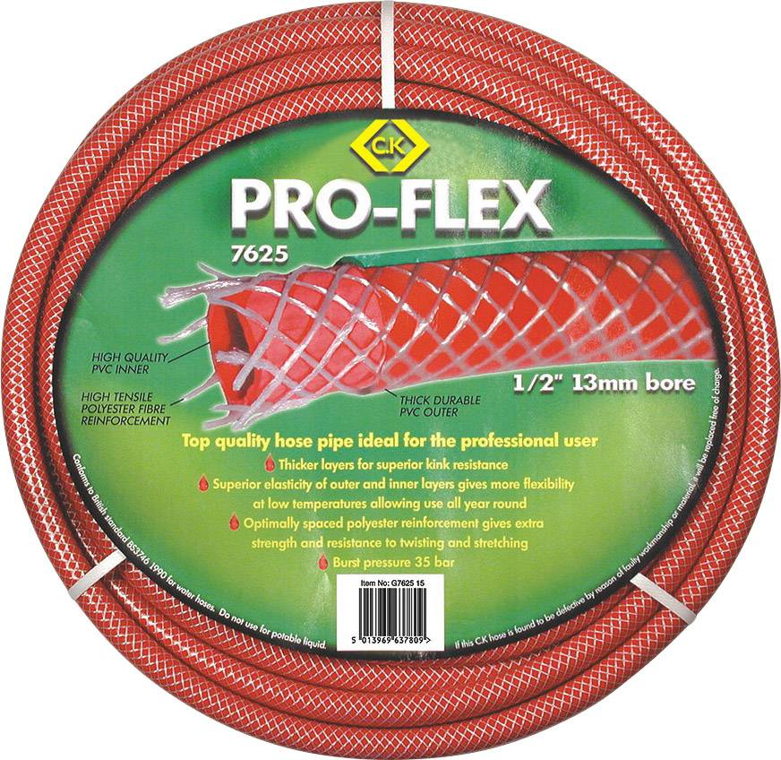 C.K G762515 Pro-Flex 13 mm 15 m 1/2 Zoll 1 St. Rot Gartenschlauch