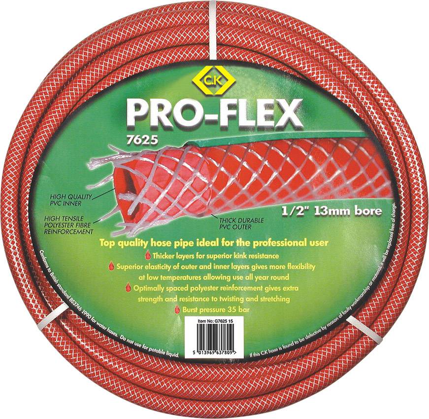 C.K G762550 Pro-Flex 13mm 50m 1/2 Zoll 1 St. Rot Gartenschlauch