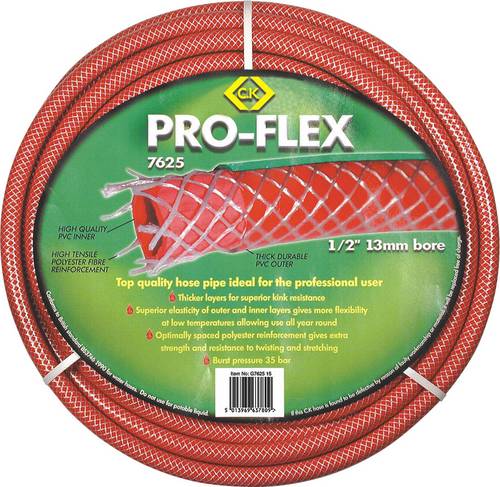 C.K G762575 Pro-Flex Gartenschlauch Schlauch-Innen-Ø=13 mm 75 m 1/2 Zoll 1 St. Rot