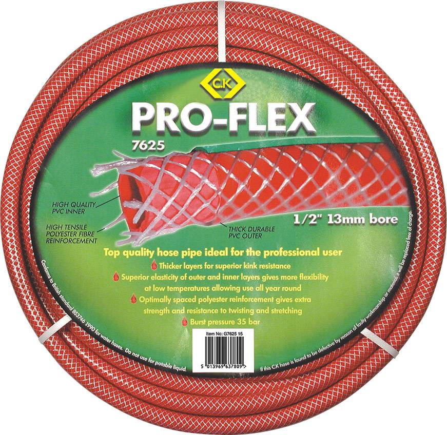 C.K G762575 Pro-Flex 13mm 75m 1/2 Zoll 1 St. Rot Gartenschlauch