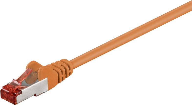 Goobay 92457 RJ45 CAT 6 S/FTP 15.00 cm Orange vergoldete Steckkontakte 1 St.