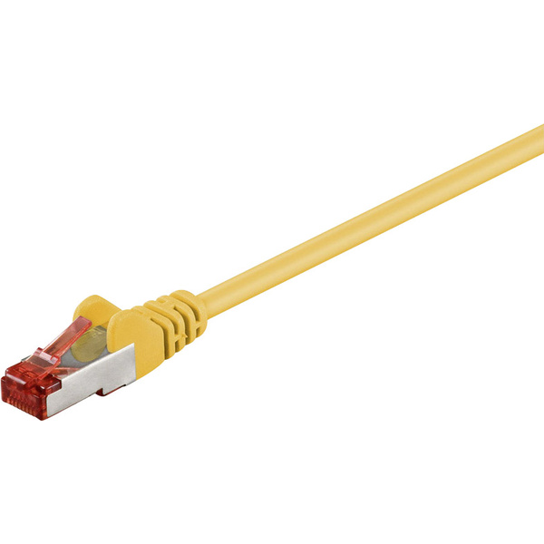 Goobay RJ45 Netzwerkkabel, Patchkabel CAT 6 S/FTP 15.00 cm Gelb vergoldete Steckkontakte