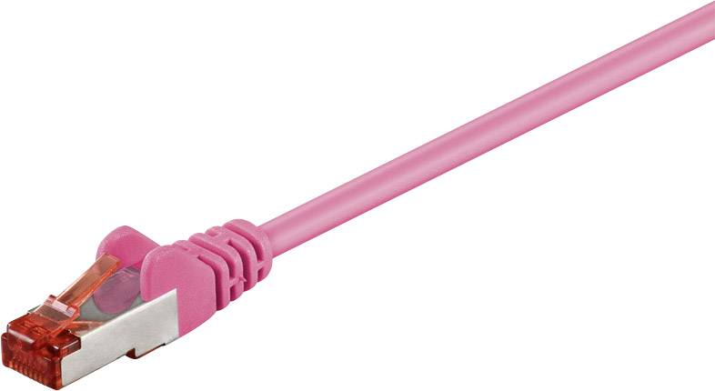 Goobay 92456 RJ45 CAT 6 S/FTP 15.00 cm Magenta vergoldete Steckkontakte 1 St.