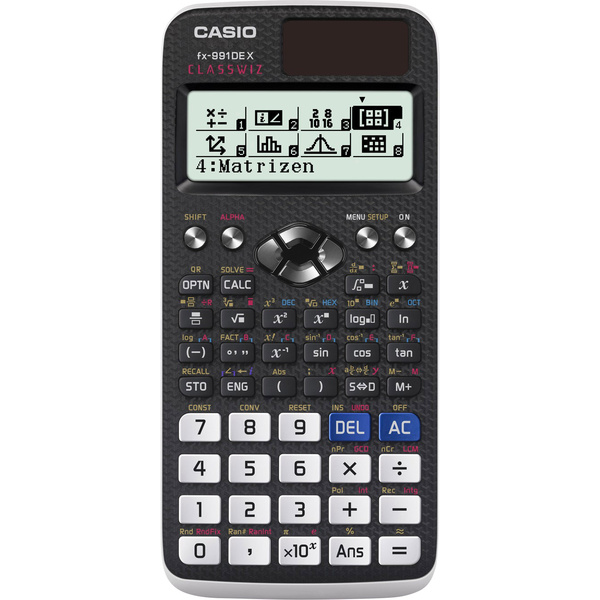 Calculatrice technique et scientifique Casio fx-991DE X CLASSWIZ noir solaire, à pile(s)