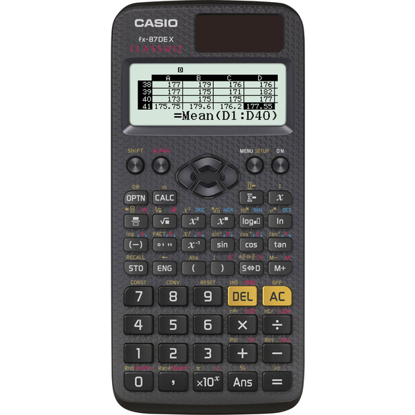 Casio FX-87DEX Technisch wissenschaftlicher Rechner Schwarz Display (Stellen): 16solarbetrieben, batteriebetrieben (B x H x T) 77