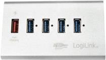 LogiLink UA0227 4 Port USB 3.2 Gen 1-Hub (USB 3.0) Silber