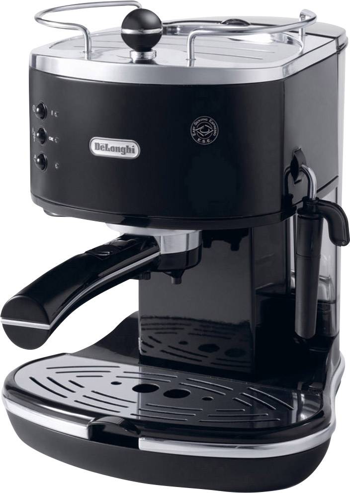 DeLonghi Icona ECO311.BK Espressomaschine mit Siebträger Schwarz, Silber 1100 W E.S.E. Pad kompatibel, mit Milchaufschäumdüse, mit Tassenwärmer