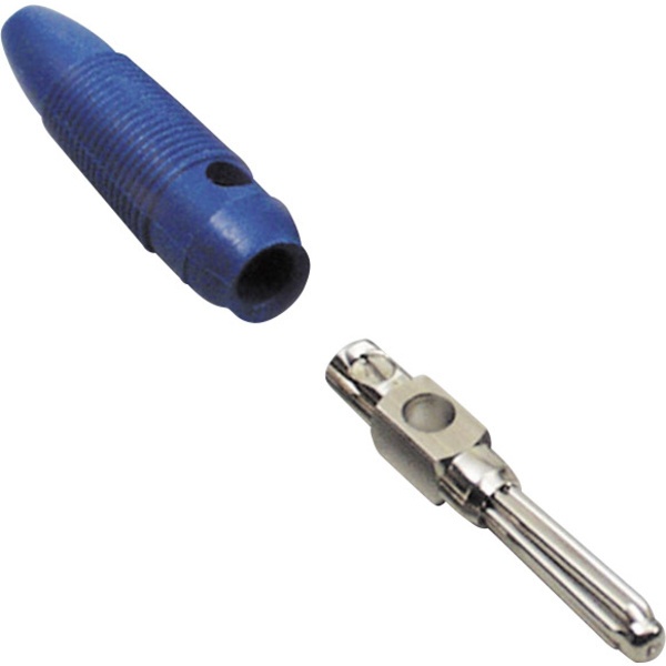 BKL Electronic 072165 Büschelstecker Stecker, gerade Stift-Ø: 4mm Blau