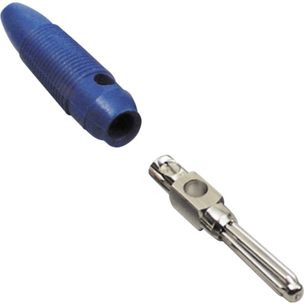 TRU COMPONENTS Büschelstecker Stecker, gerade Stift-Ø: 4mm Blau 100St