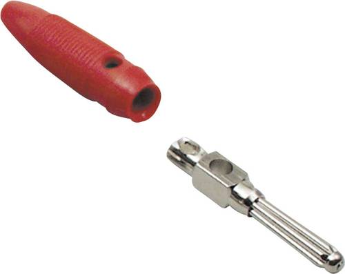 TRU Components Büschelstecker Stecker, gerade Stift-Ø: 4mm Rot