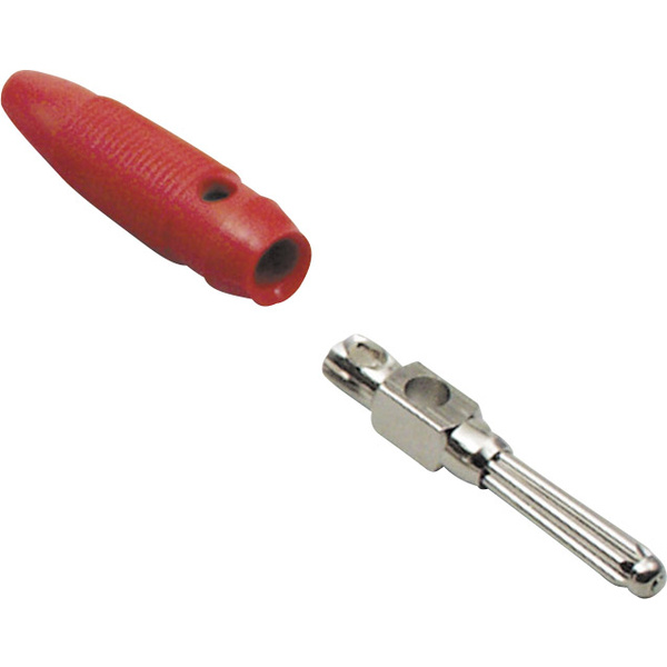 BKL Electronic 072164 Büschelstecker Stecker, gerade Stift-Ø: 4mm Rot
