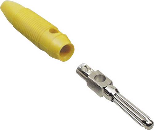 Büschelstecker Stecker, gerade Stift-Ø: 4mm Gelb 100St.