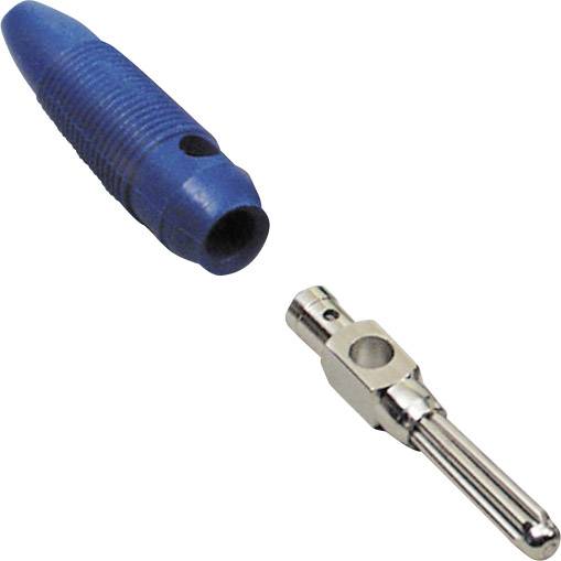 TRU Components Büschelstecker Stecker, gerade Stift-Ø: 4mm Blau