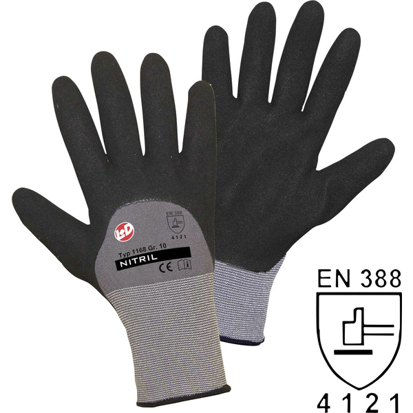 Worky L+D Nitril Double Grip 1168-M Nylon Arbeitshandschuh Größe (Handschuhe): 8, M EN 388 CAT II 1St.