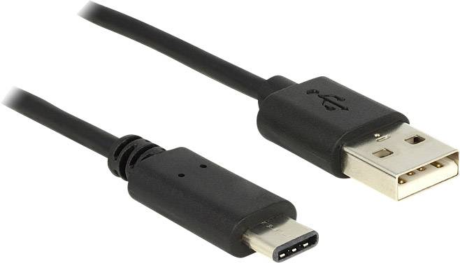 DeLOCK USB 2.0 Kabel, USB St. Type-C (TM) / USB St. A, 1,0 m, vergoldet