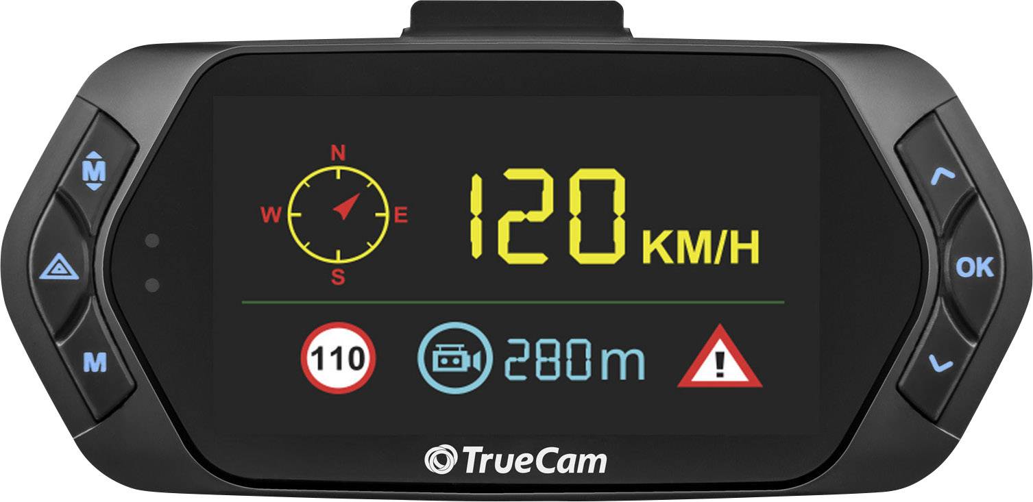 TrueCam A7s Dashcam mit GPS Blickwinkel horizontal max.=130 ° 12 V, 24 V Display, Mikrofon, Akku