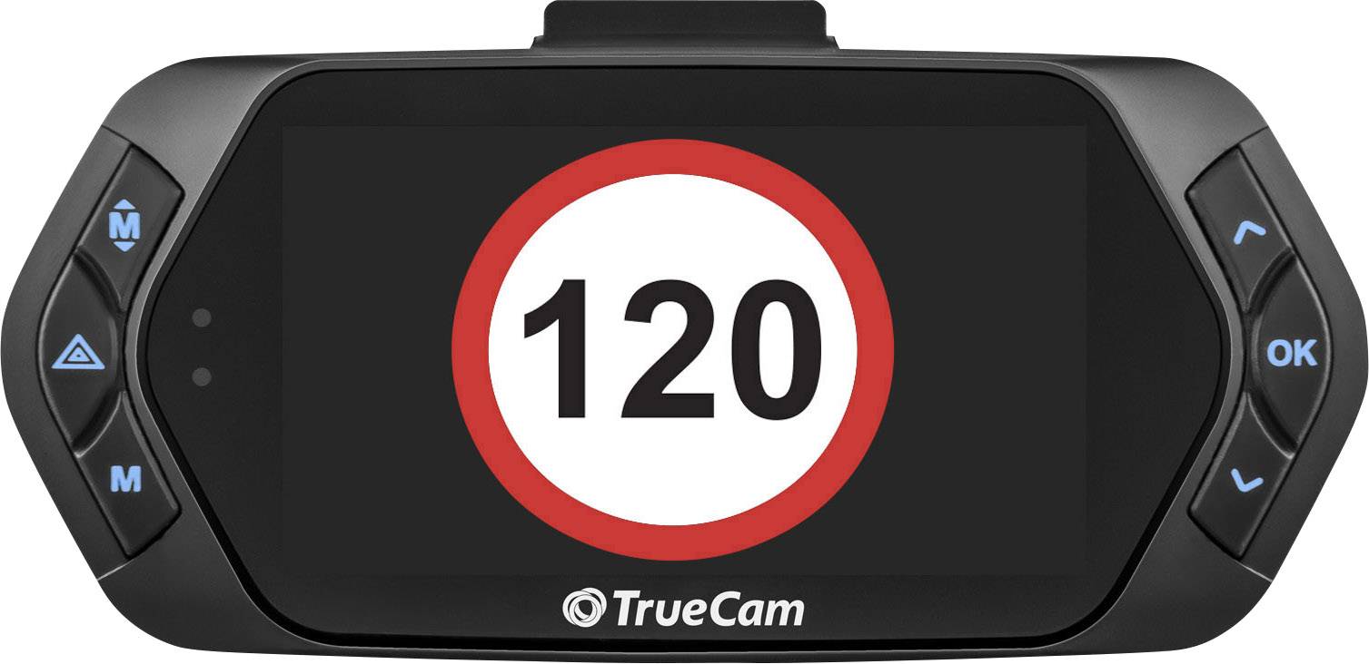 TrueCam A7s Dashcam mit GPS Blickwinkel horizontal max.=130 ° 12 V, 24 V Display, Mikrofon, Akku