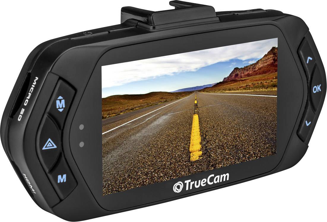 TrueCam A7s Dashcam mit GPS Blickwinkel horizontal max.=130 ° 12 V, 24 V Display, Mikrofon, Akku