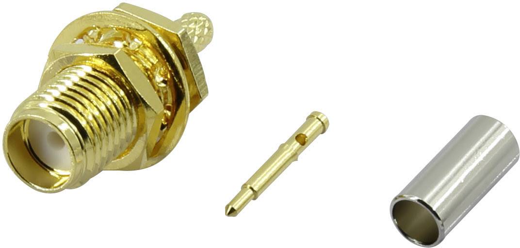 TRU Components SMA-KC-RG174 1372241 SMA-Reverse-Steckverbinder Buchse, Einbau vertikal 50Ω