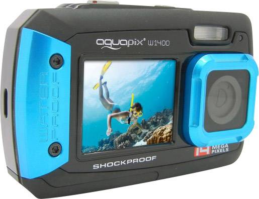 Easypix W-1400 Digitalkamera 14 Megapixel  Schwarz, Blau  Staubgeschützt, Unterwasserkamera, Frontdisplay
