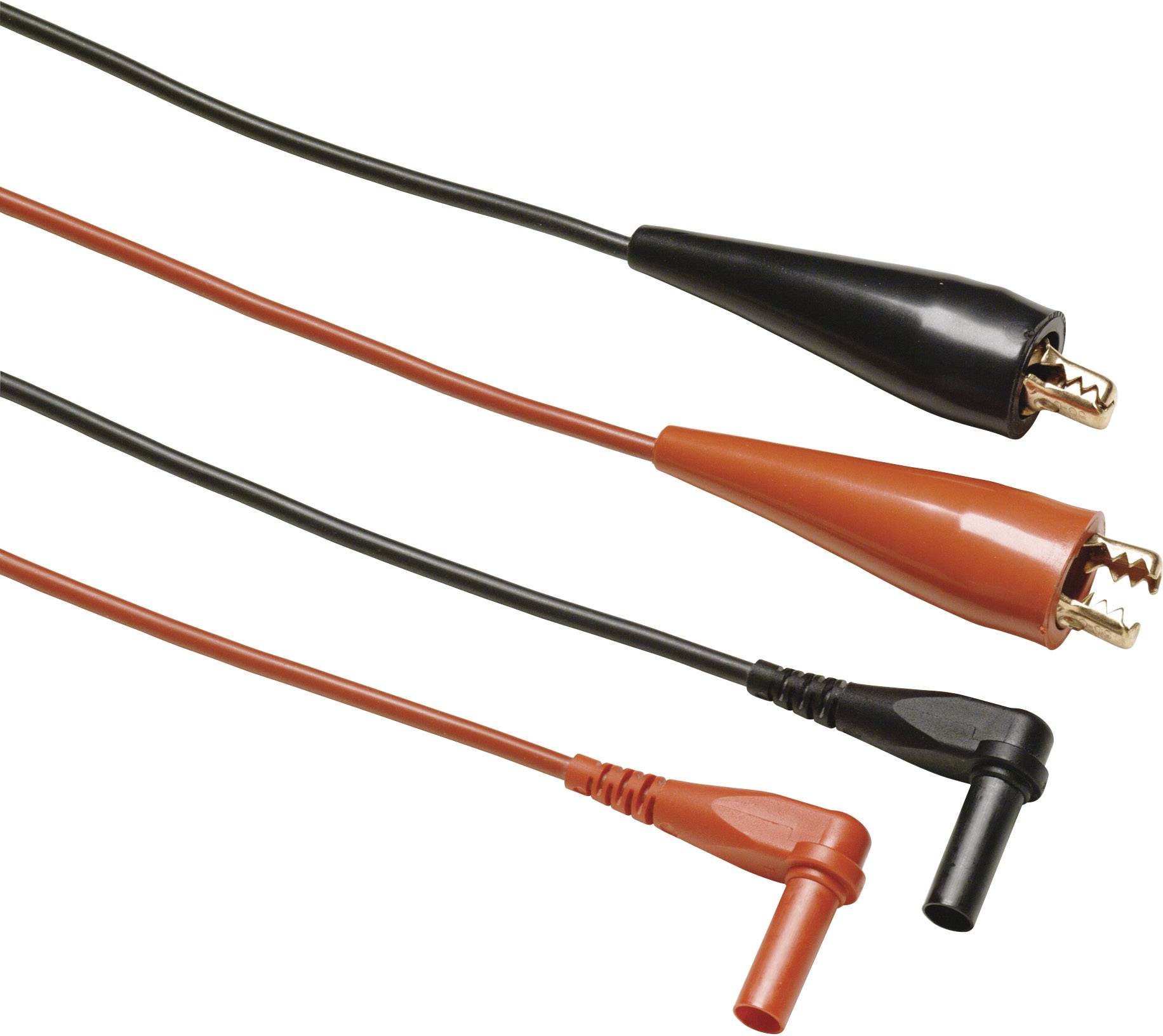 Fluke TL28A Messleitungs-Set Krokoklemmen Lamellenstecker 4mm Rot, Schwarz 1St.