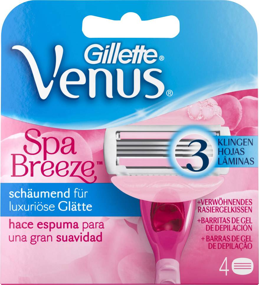 Gillette Venus Breeze SPA Klingen Rasierklingen Pink 4 St.