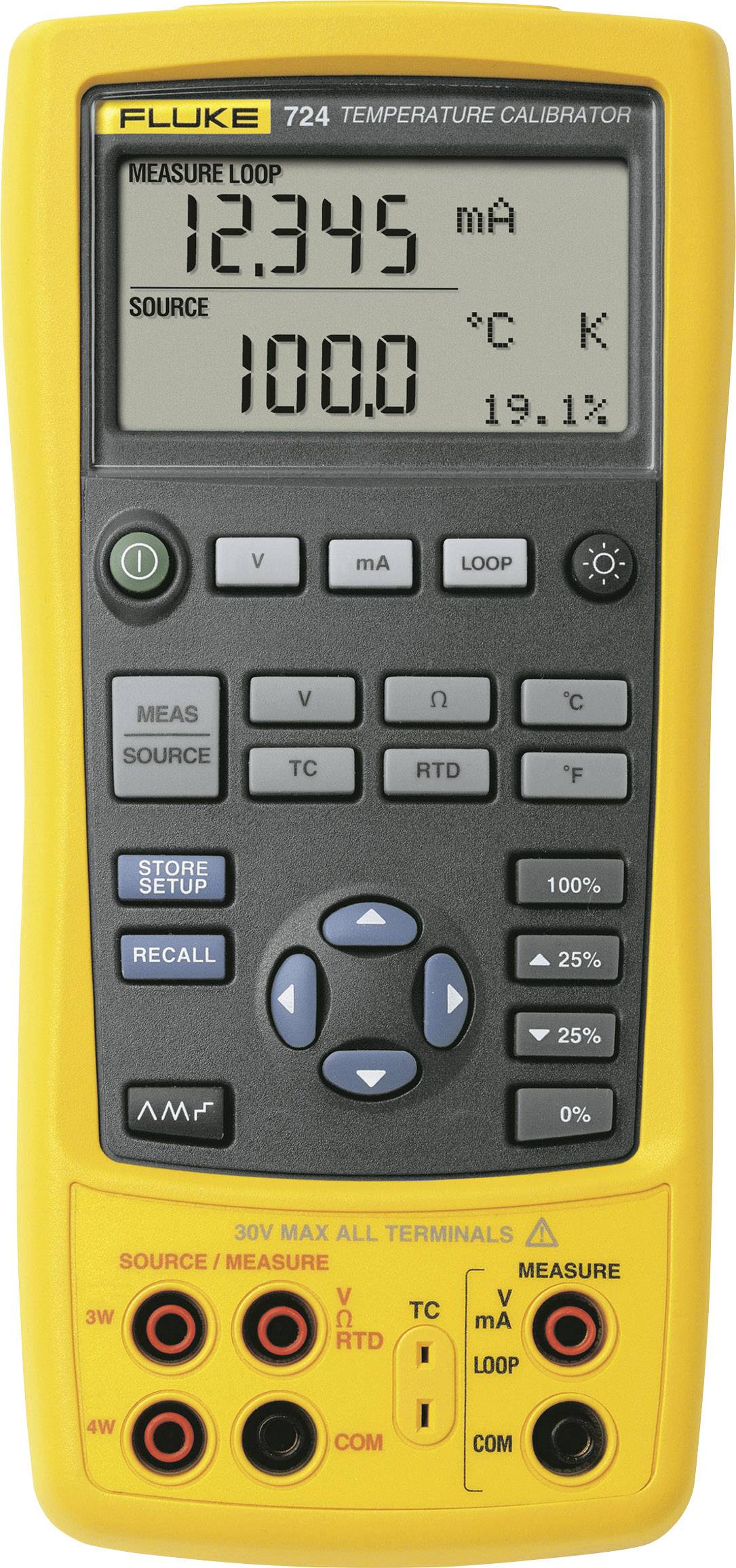 Fluke 724 Kalibrator Spannung, Temperatur, Widerstand 4x Mignon-Batterie AA (enthalten)