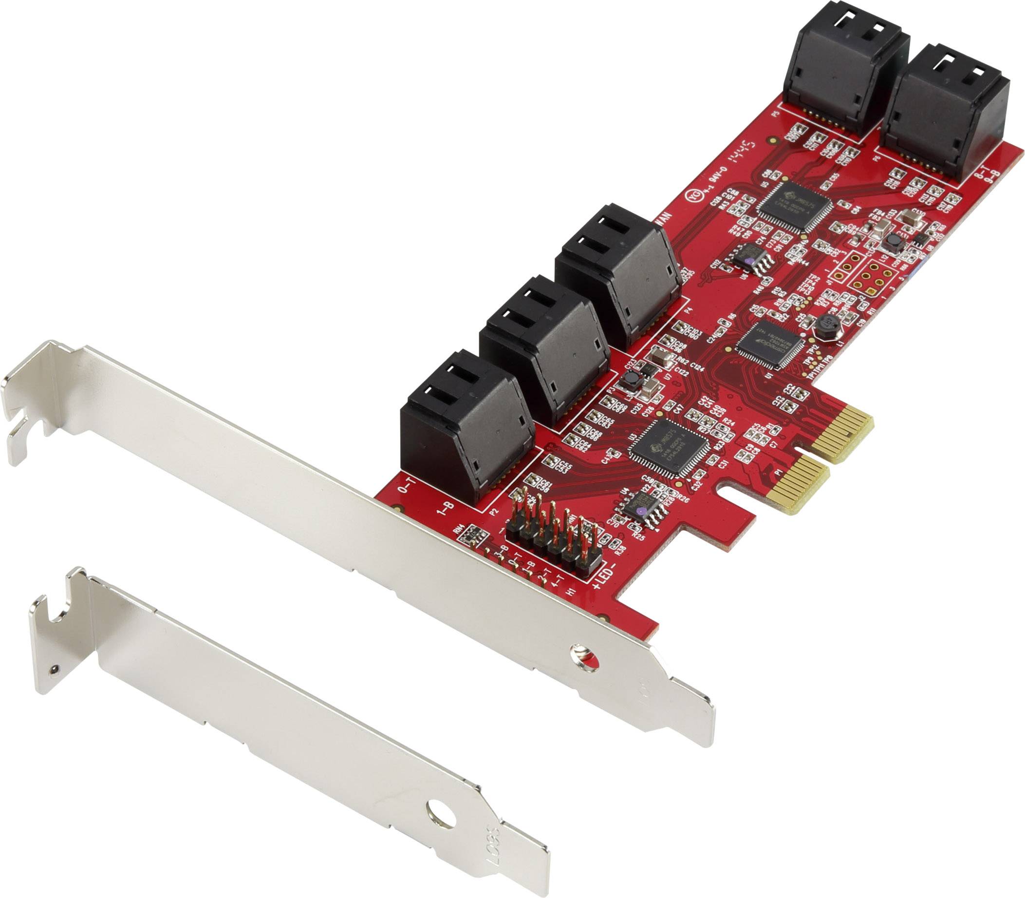 Renkforce RF-2748532 10 Port SATA Controller PCIe x4 Passend für (SSD): SATA SSD inkl. Low-Profile Slotblech
