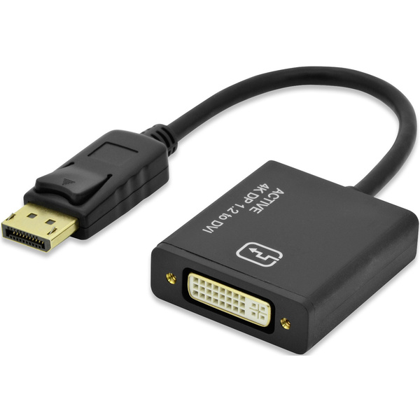 Ednet 84516 DisplayPort / DVI Adapter [1x DisplayPort Stecker - 1x DVI-Buchse 24+5pol.] Schwarz 20.00cm
